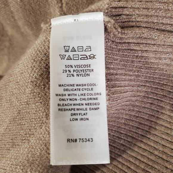 Cupcakes and Cashmere Tan Animal Print Long Open Cardigan Sweater Womens Size S - Picture 7 of 8